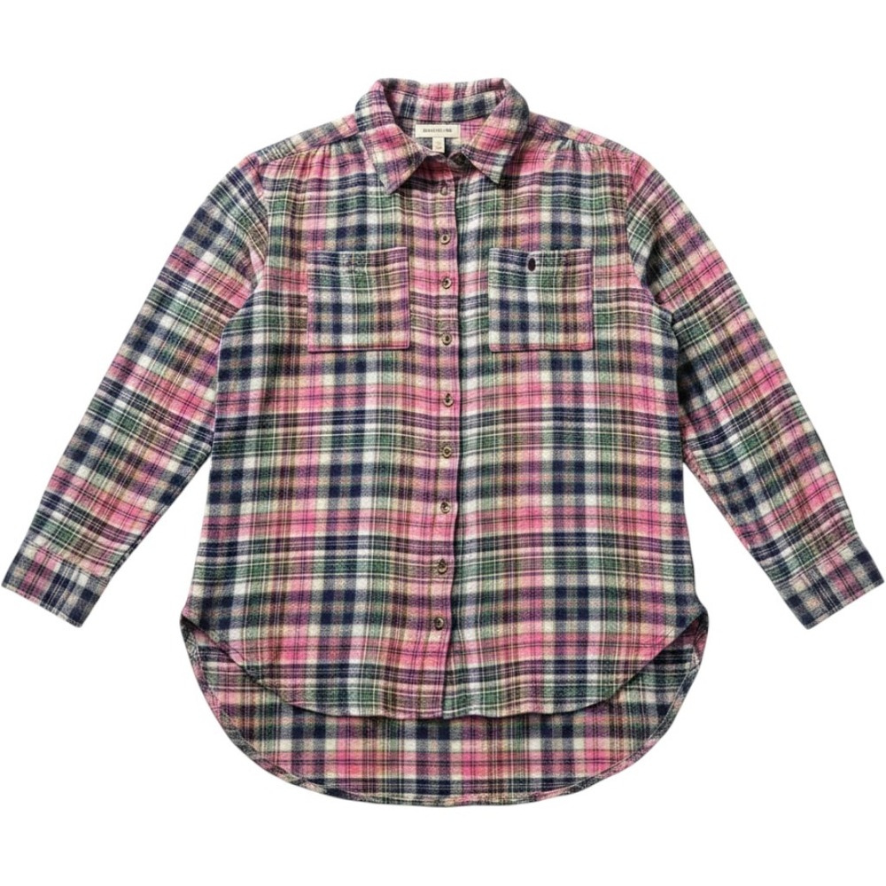 Pilcro and the Letterpress Pink Green Plaid Flannel Button Down Shirt XS